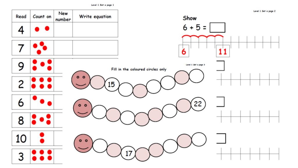 ELEMENTARY LEVEL MATH Counting on worksheets